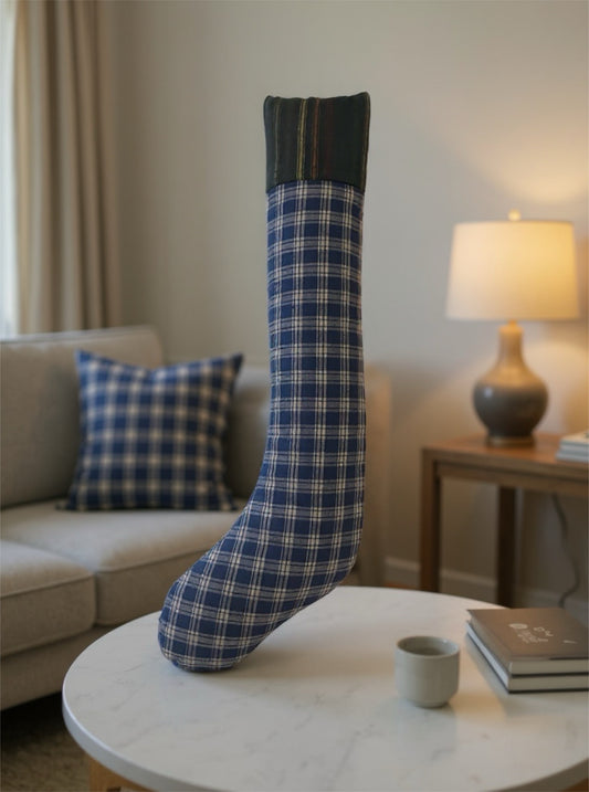 Mint & Meadow - BontaniHeat Holiday Stockings - Blue Lg Check