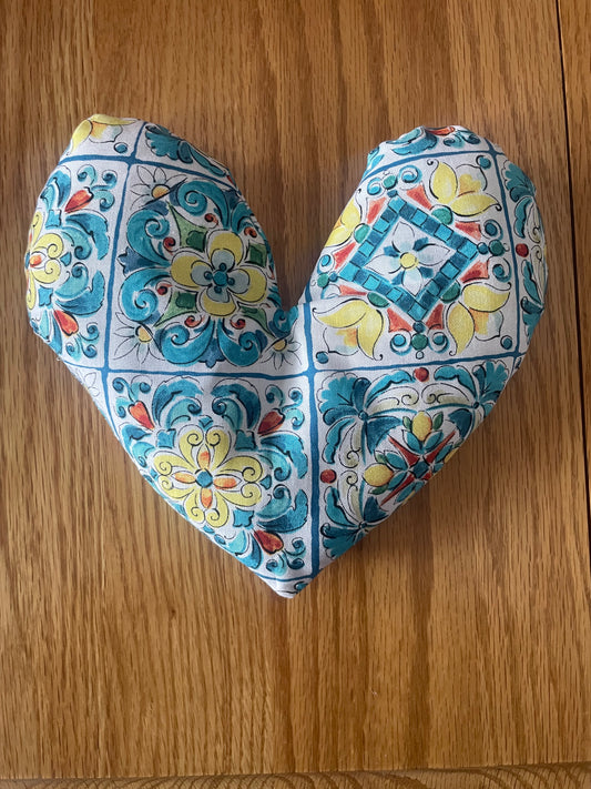BotaniHeat Herbal Heart Eye Pillow Floral Blue/Yellow