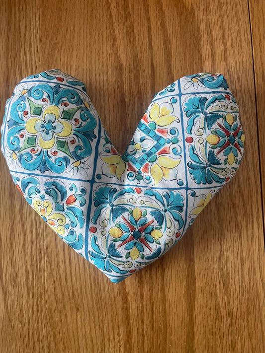 BotaniHeat Herbal Heart Eye Pillow Floral Blue/Yellow
