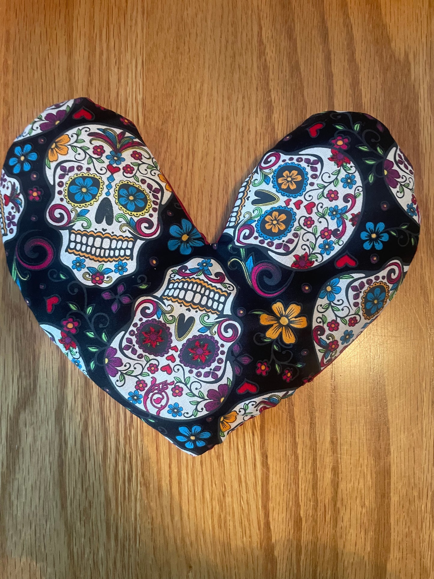 BotaniHeat Herbal Heart Eye Pillow -Folkloric Skulls